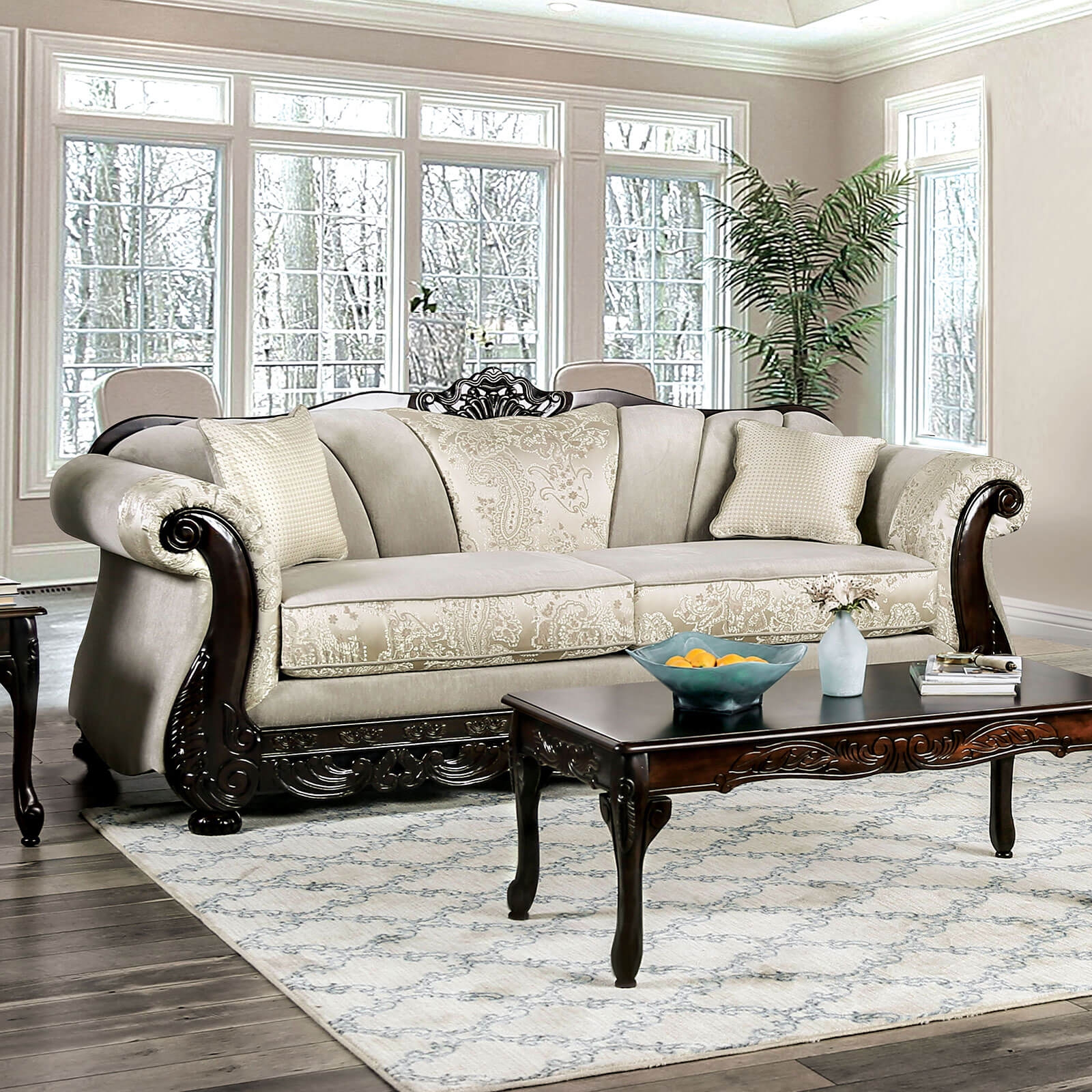 Newdale Fabric/Wood Sofa