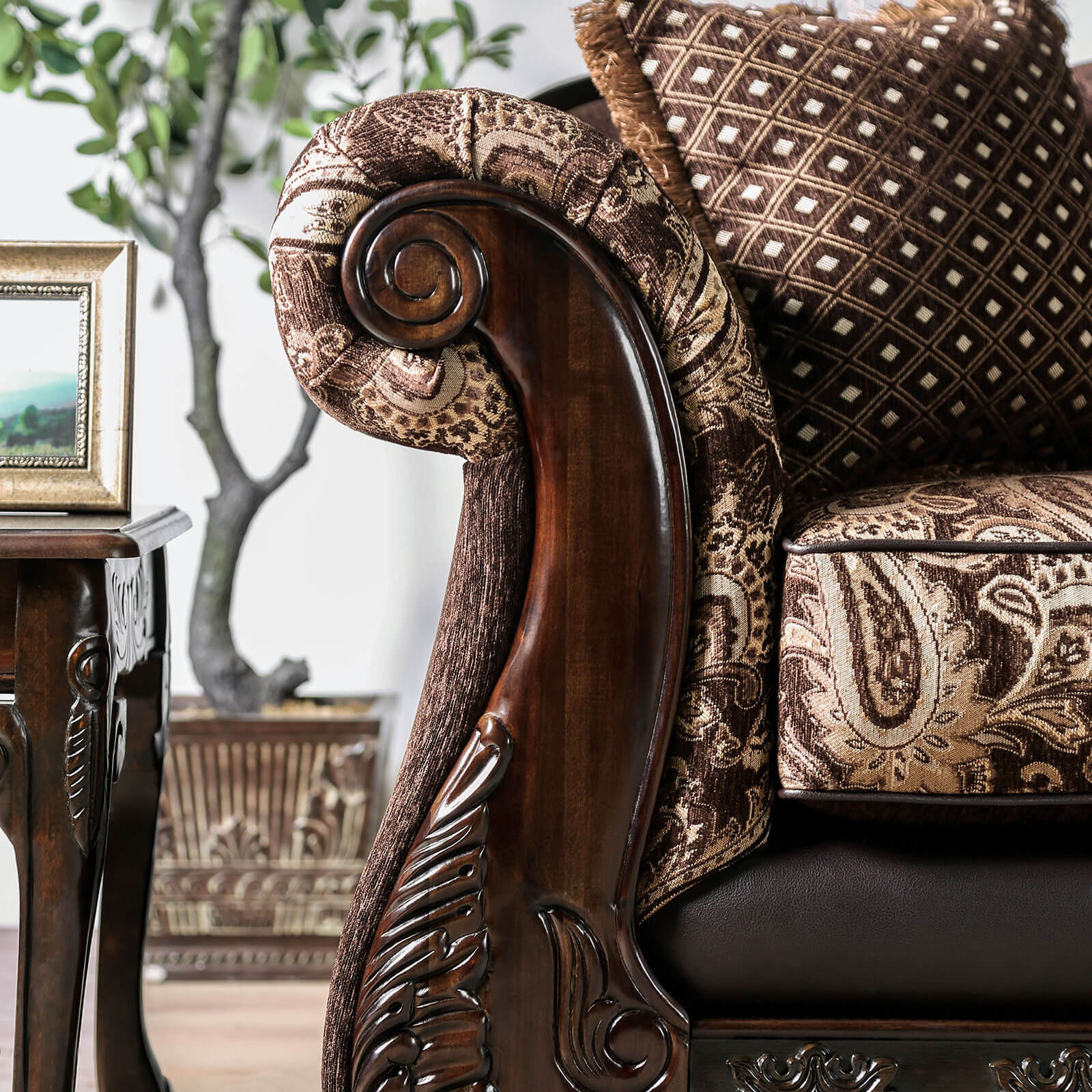 Newdale Fabric/Wood Loveseat