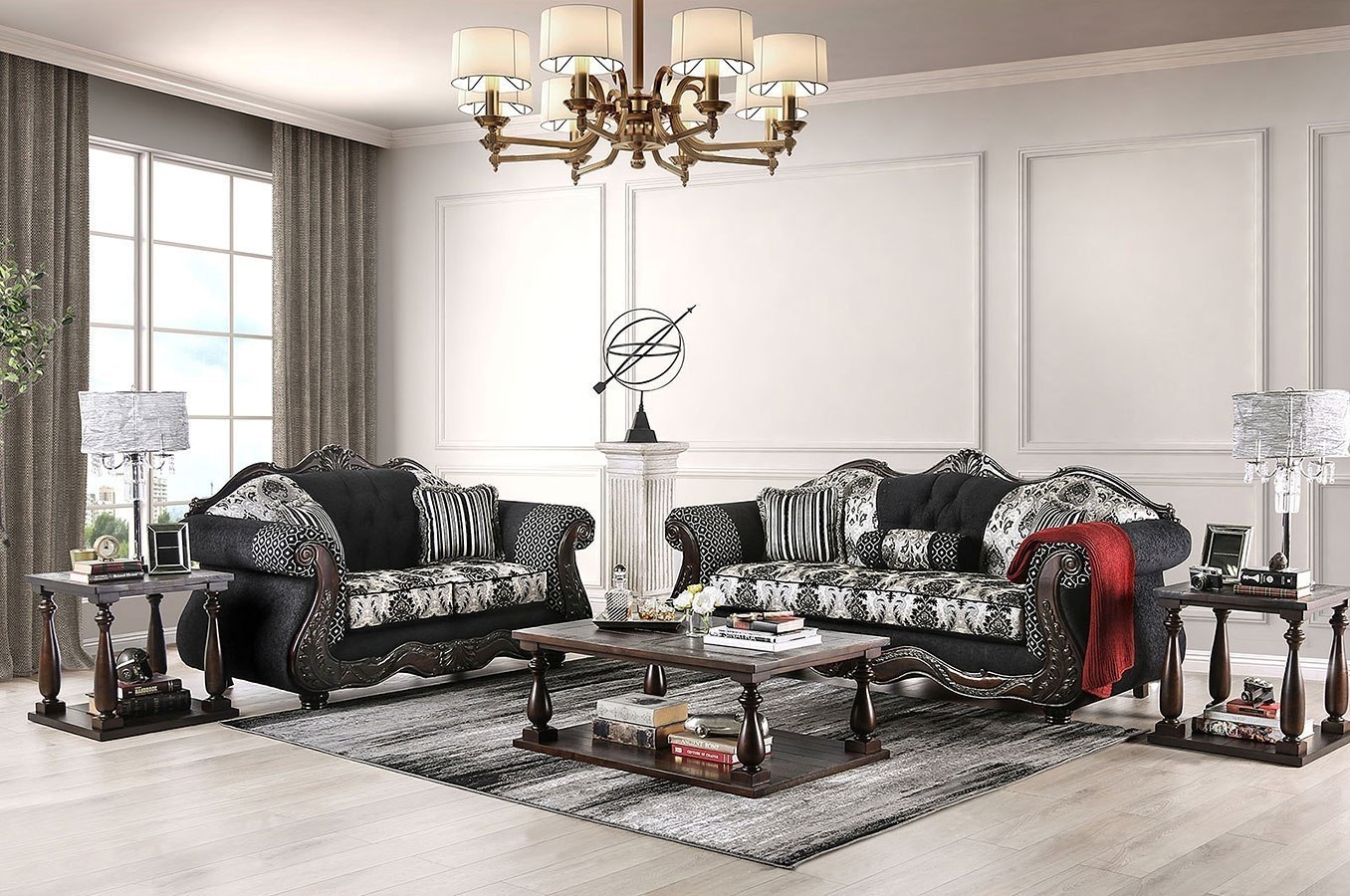 Ronja Fabric Button Tufted Living Room Set