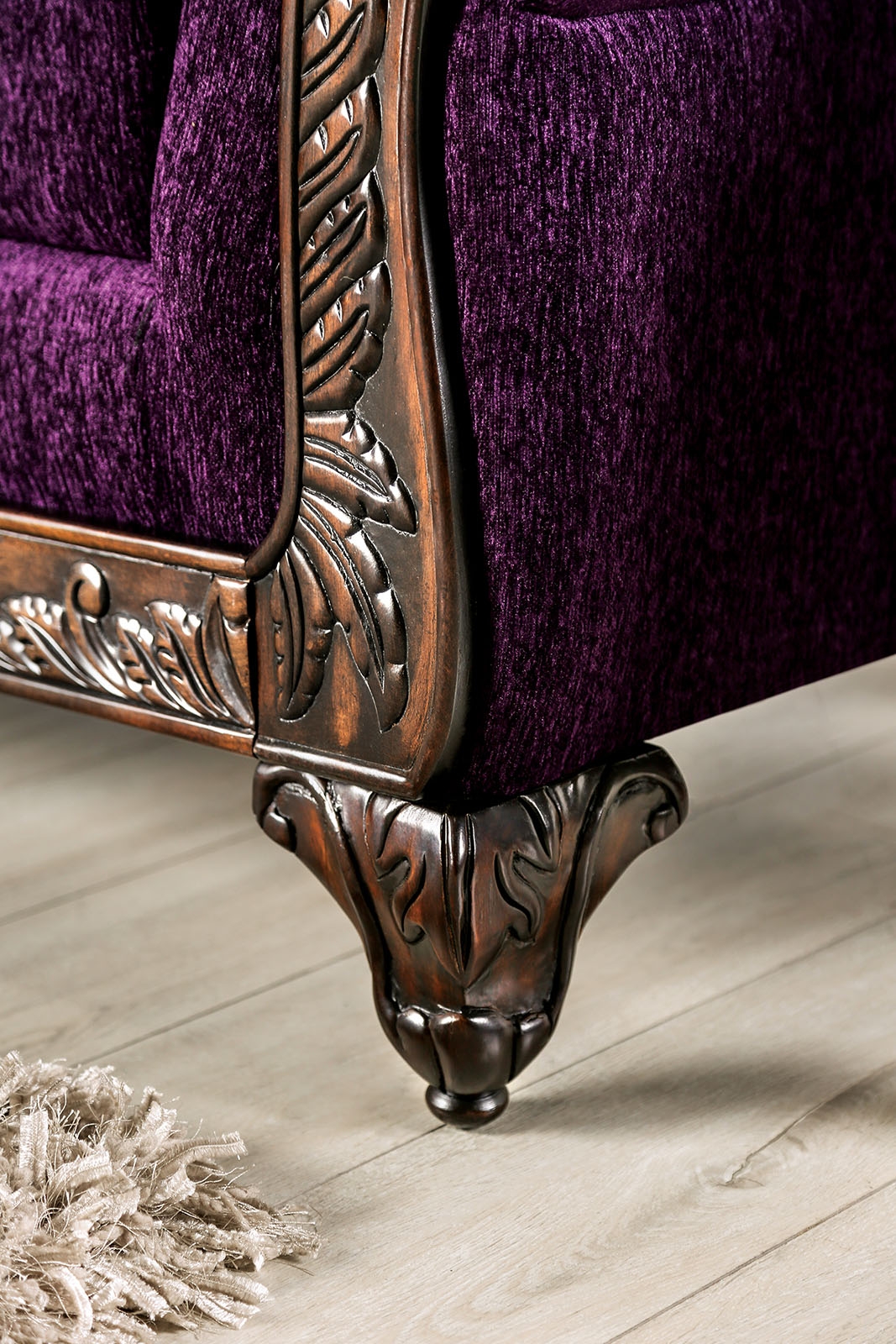 Casilda Fabric/Wood Loveseat