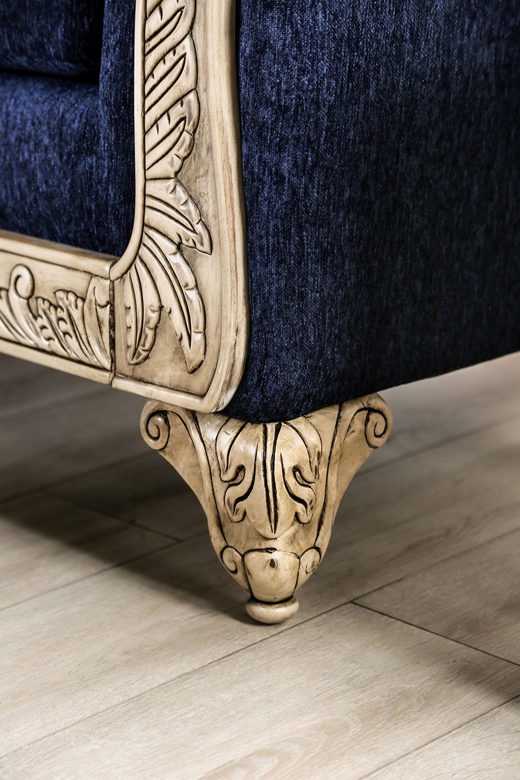 Marinella Fabric/Wood Living Room Set