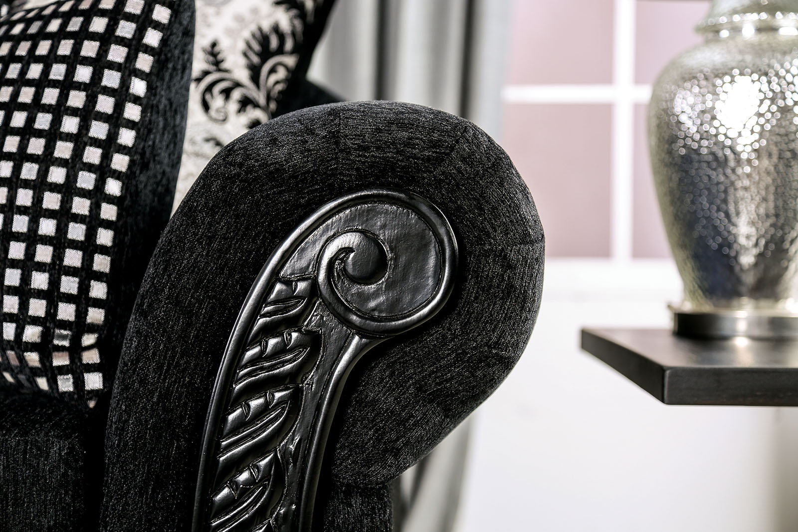 Luciano Fabric/Wood Loveseat
