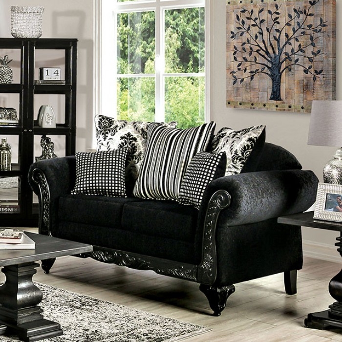 Luciano Fabric/Wood Living Room Set