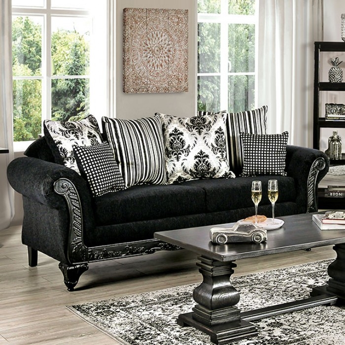Luciano Fabric/Wood Living Room Set