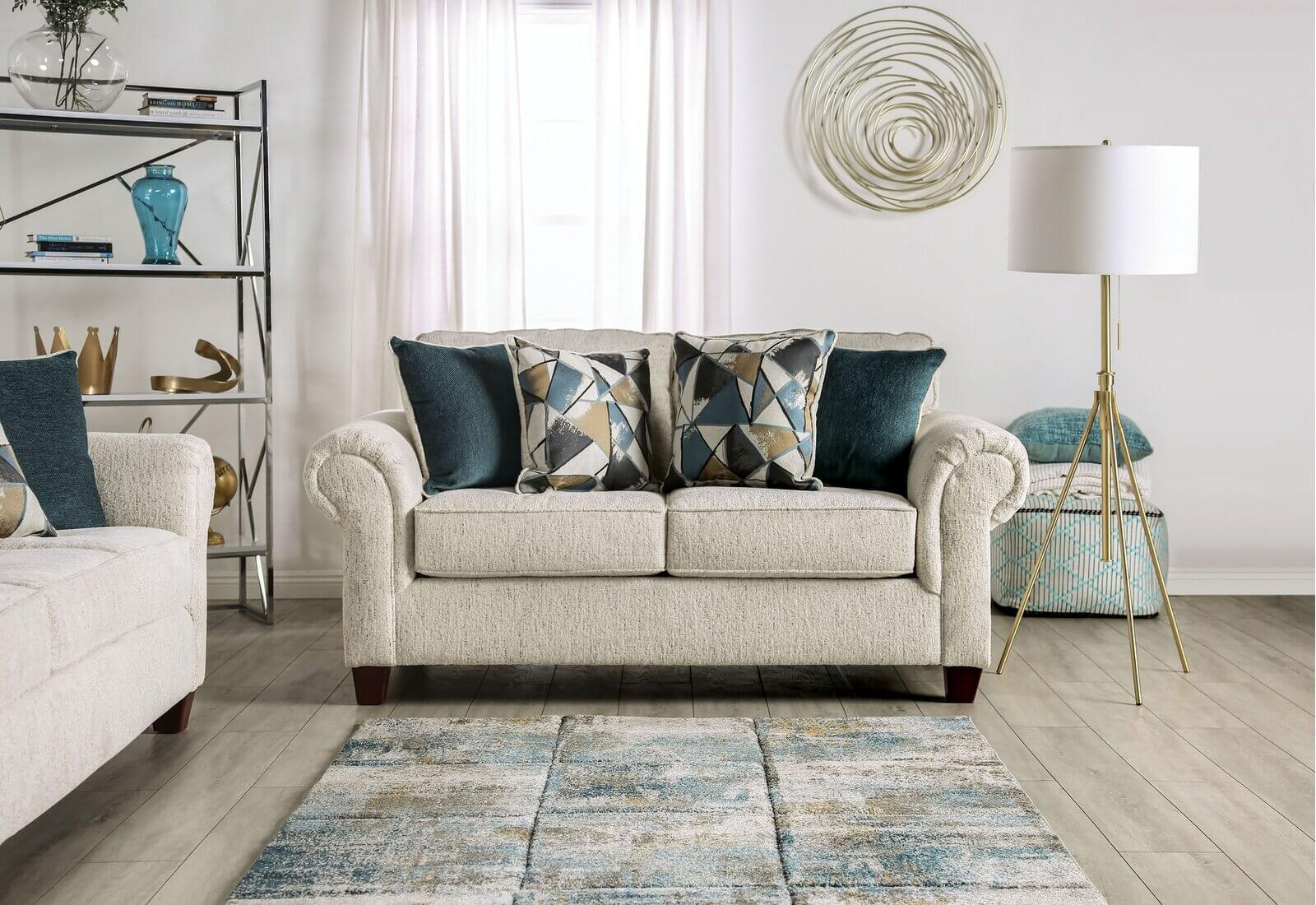 Delgada Chenille Fabric Loveseat