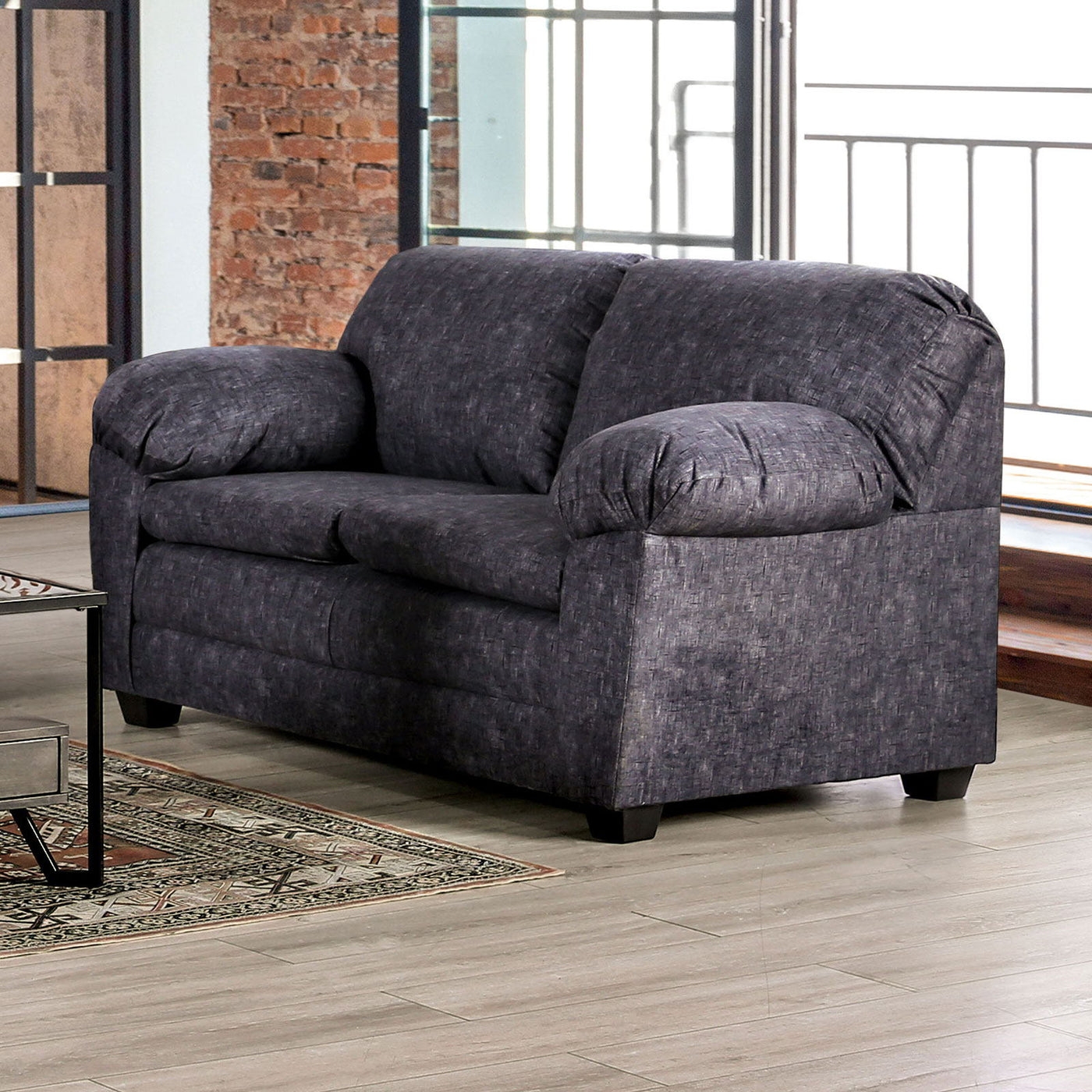 Charcoal Grey Super Plush Sofa  Loveseat