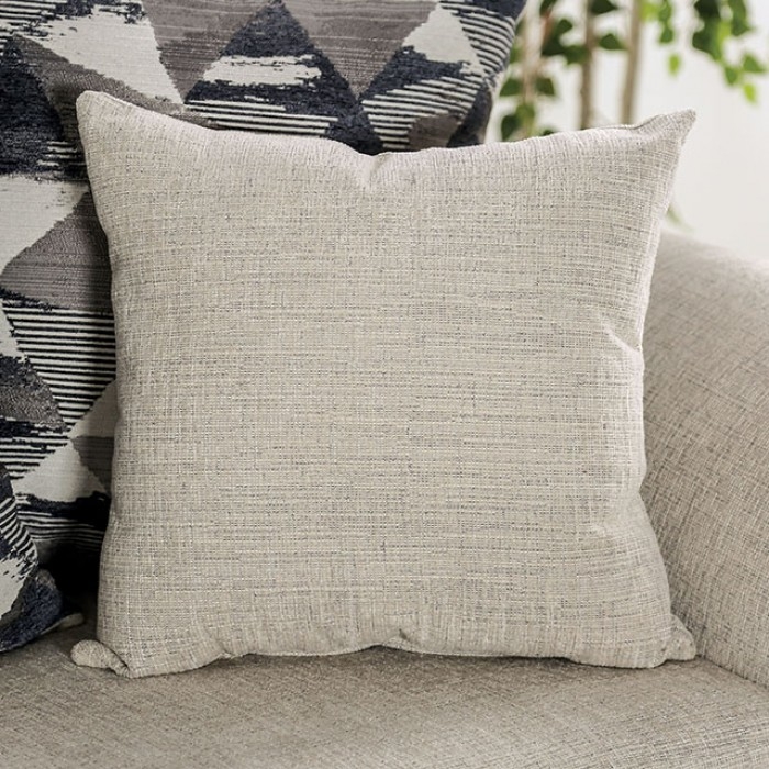 Cassani Chenille Fabric/Wood Living Room Set