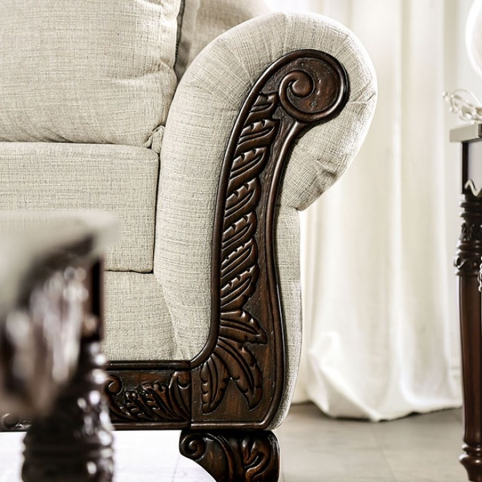 Cassani Chenille Fabric/Wood Sofa