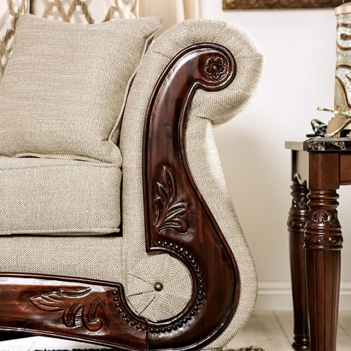 Giardino Fabric/Wood Loveseat