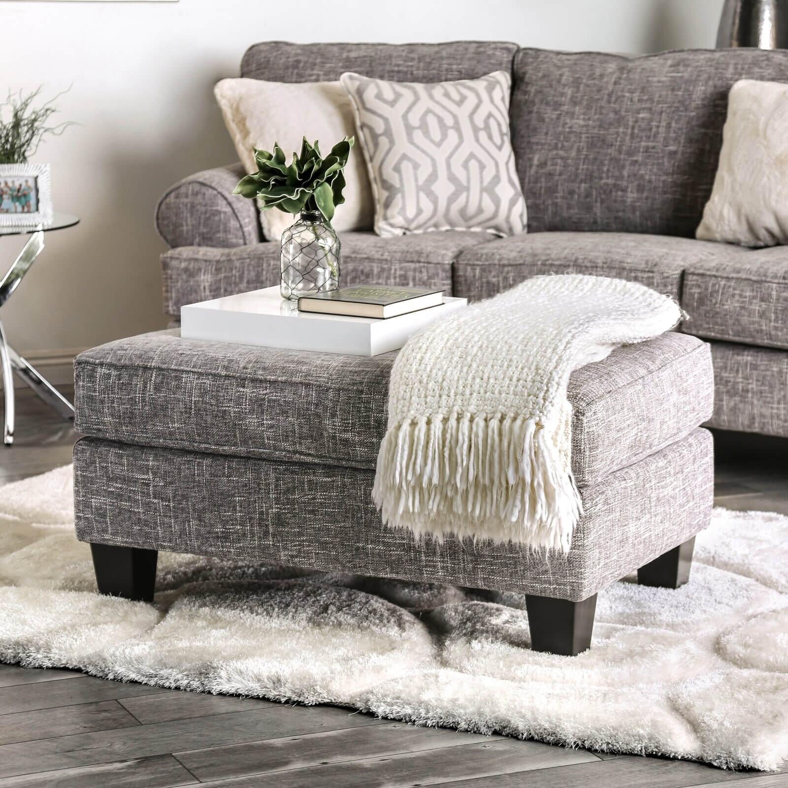 Pierpont Fabric Ottoman