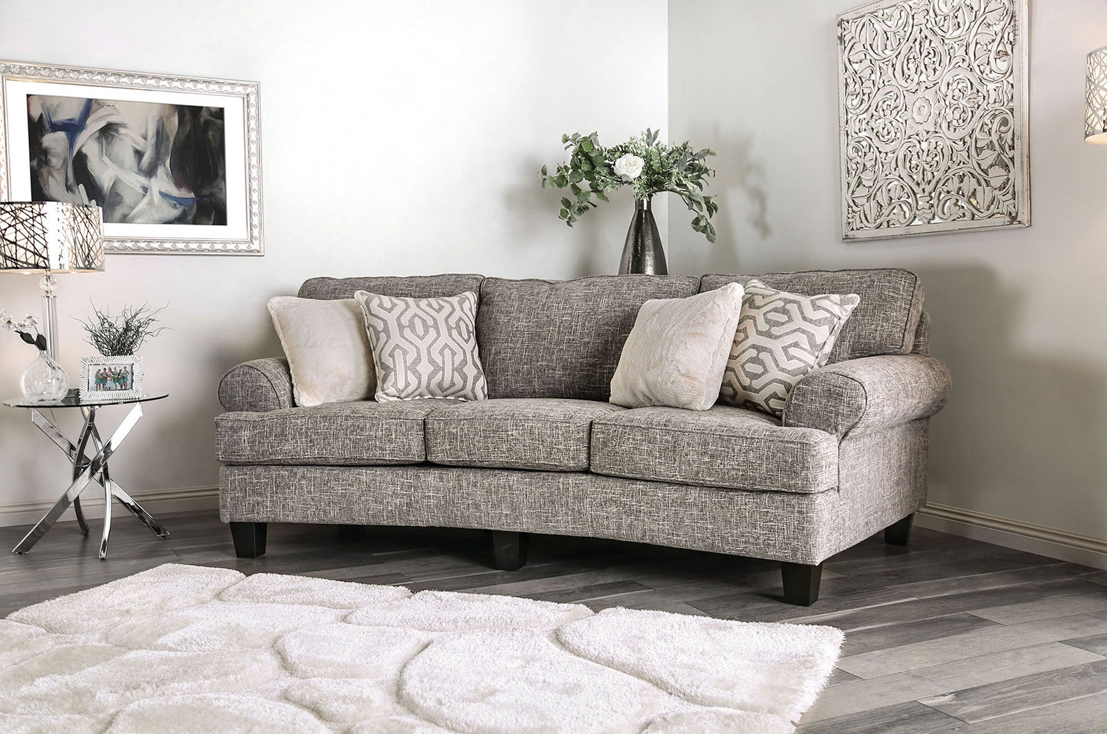 Pierpont Fabric Curved Sofa