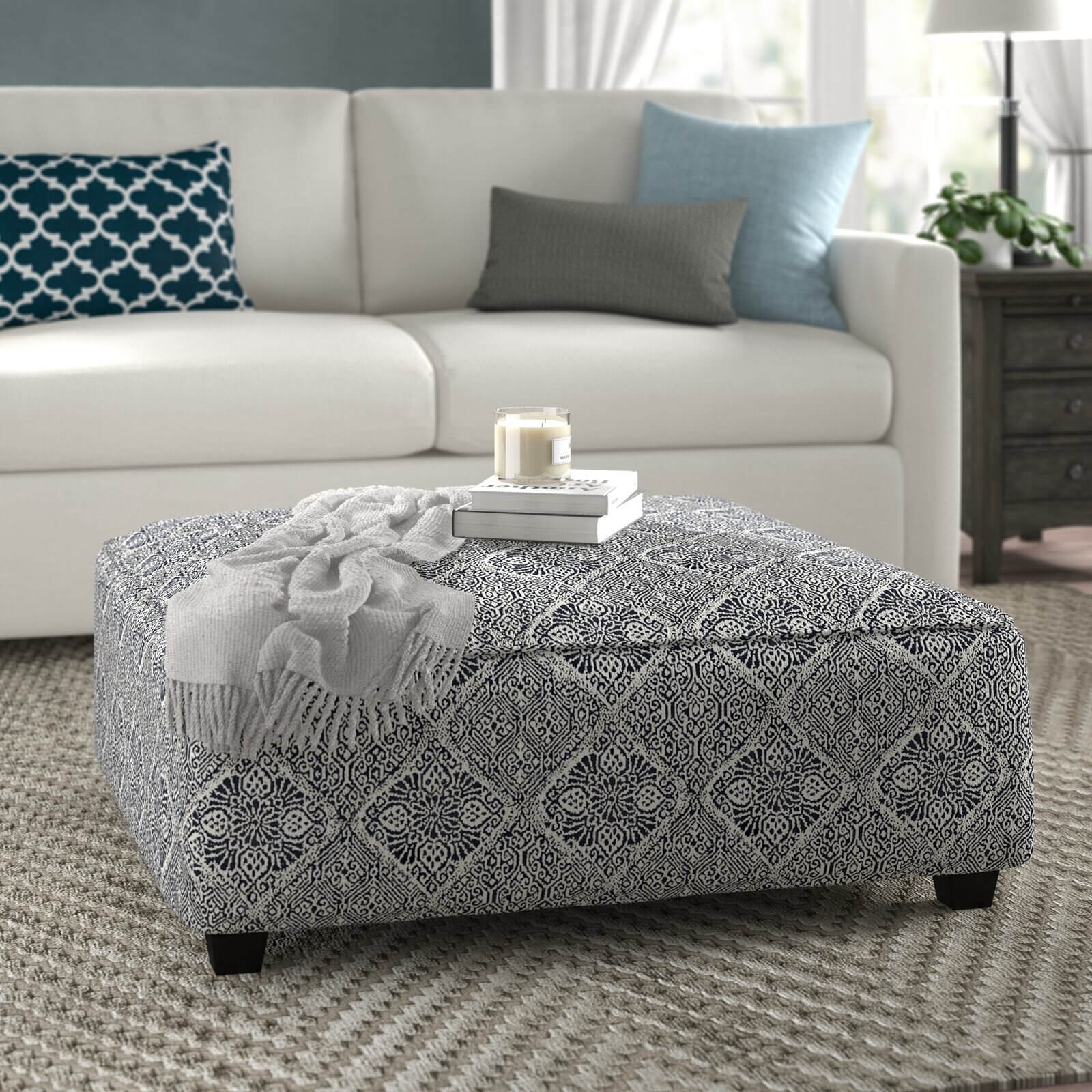 Nash Fabric Square Ottoman