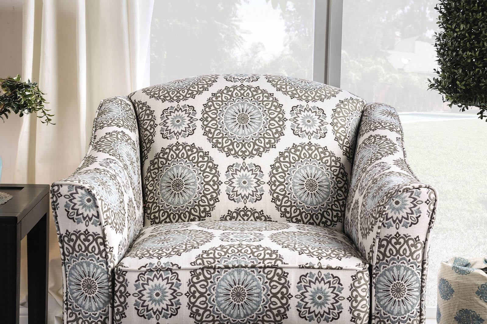 Misty Fabric Floral Chair