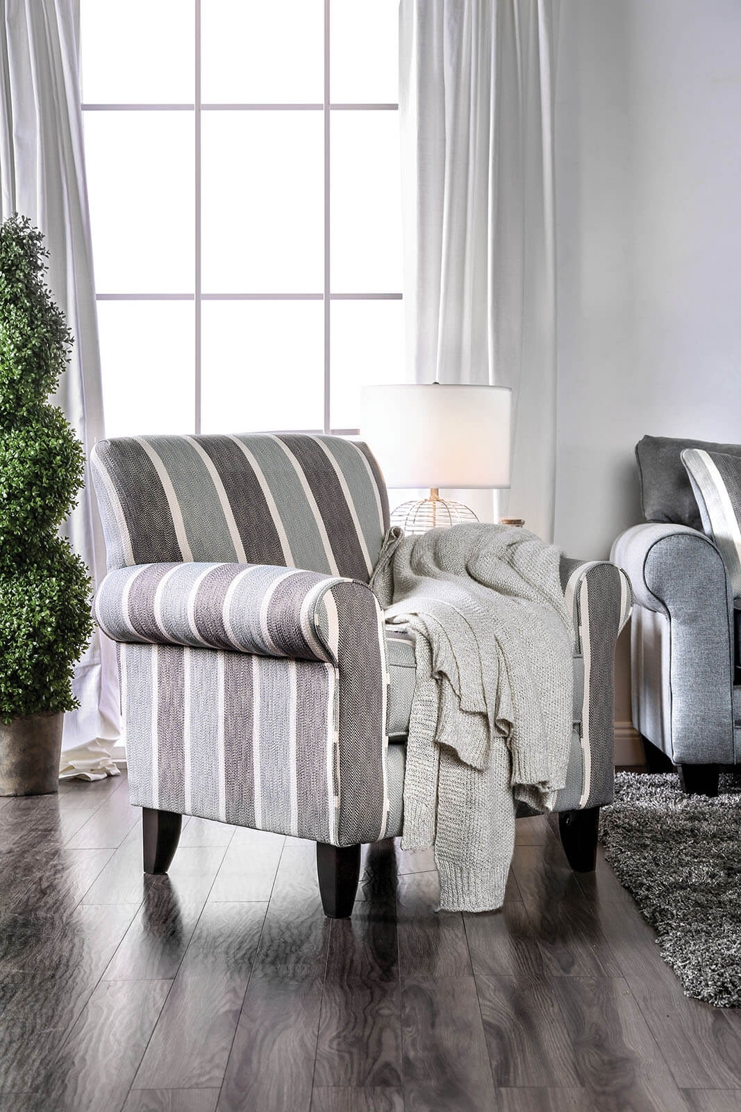 Misty Fabric Stripe Chair