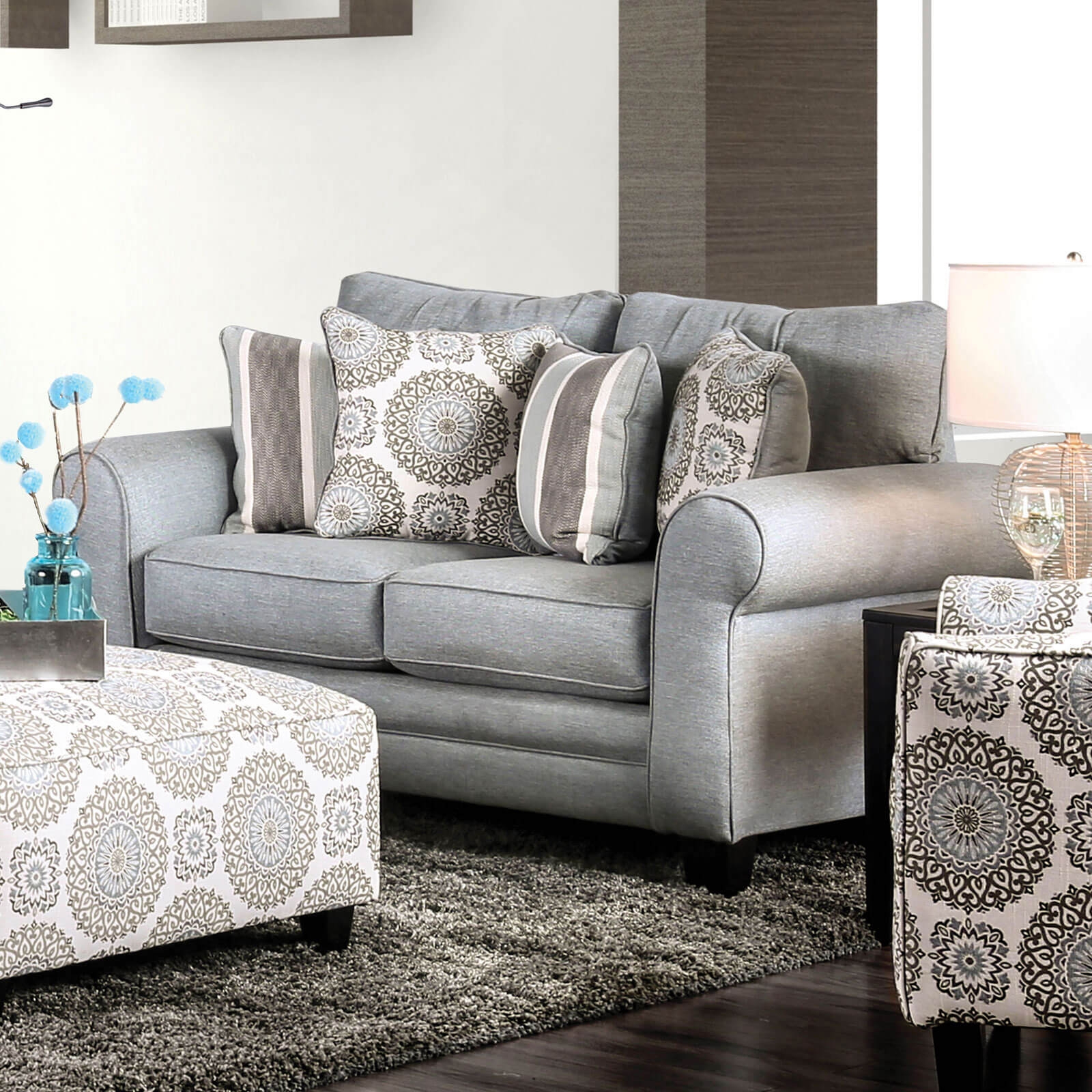 Misty Fabric Living Room Set