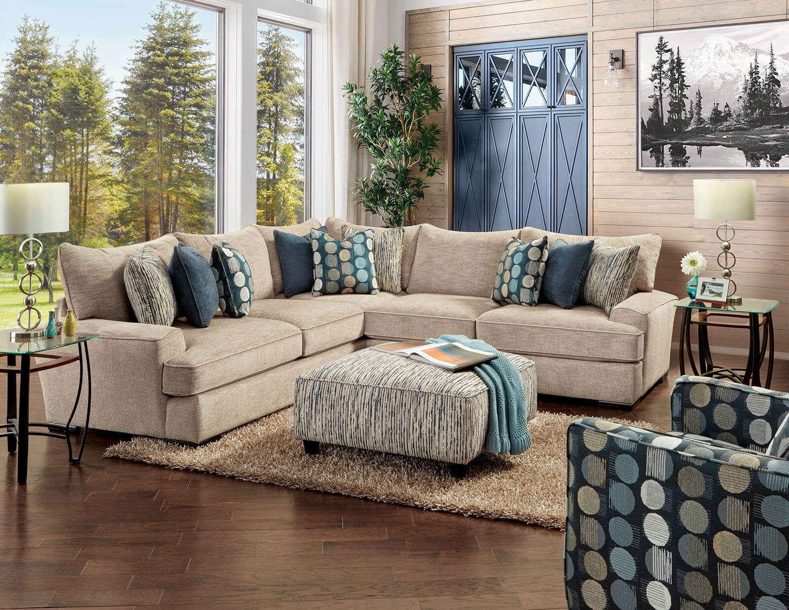 Eastleigh Fabric L-Shape Sectional Sofa