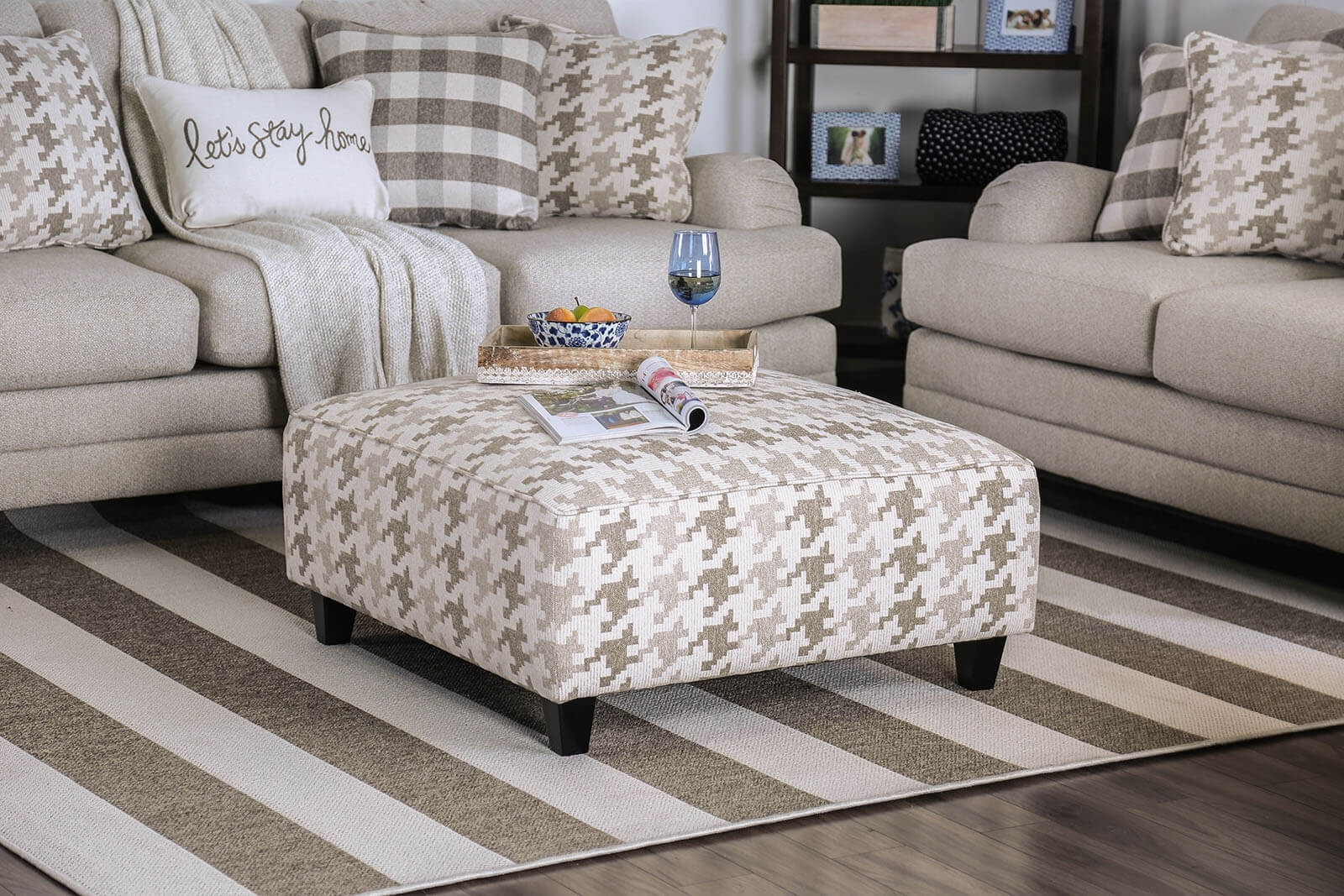 Christine Fabric Square Ottoman