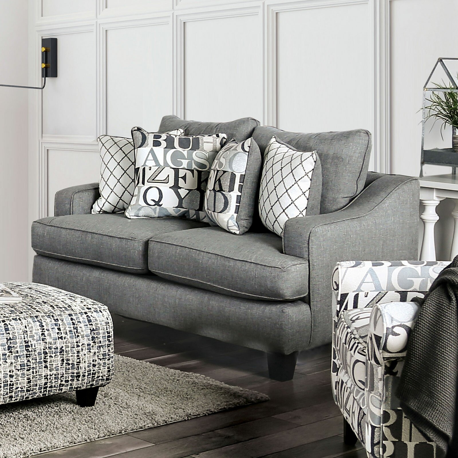 Verne Linen Fabric Loveseat