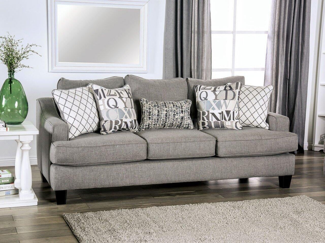 Verne Fabric Sofa, Bluish Gray by Furniture of America