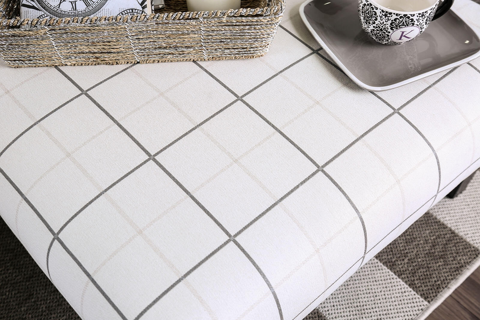Dorset Fabric Square Ottoman