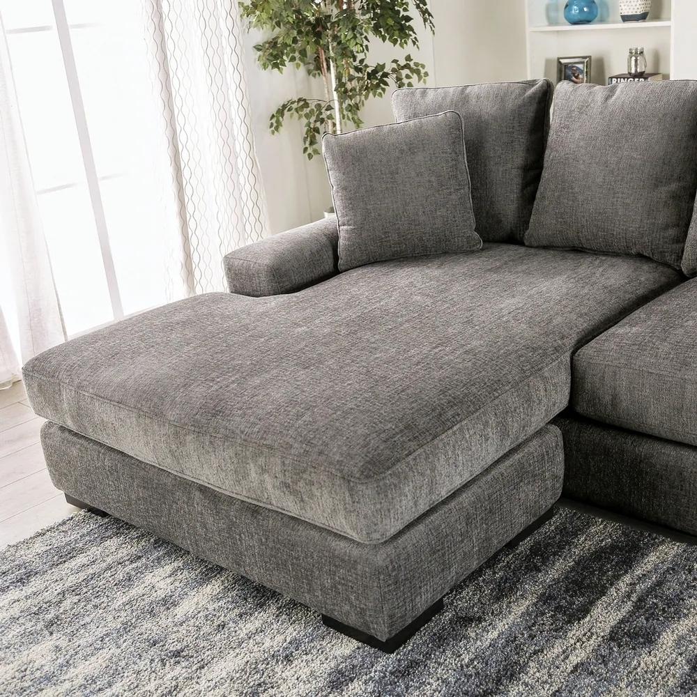 Ainsley Fabric L-Shape Reversible Sectional Sofa