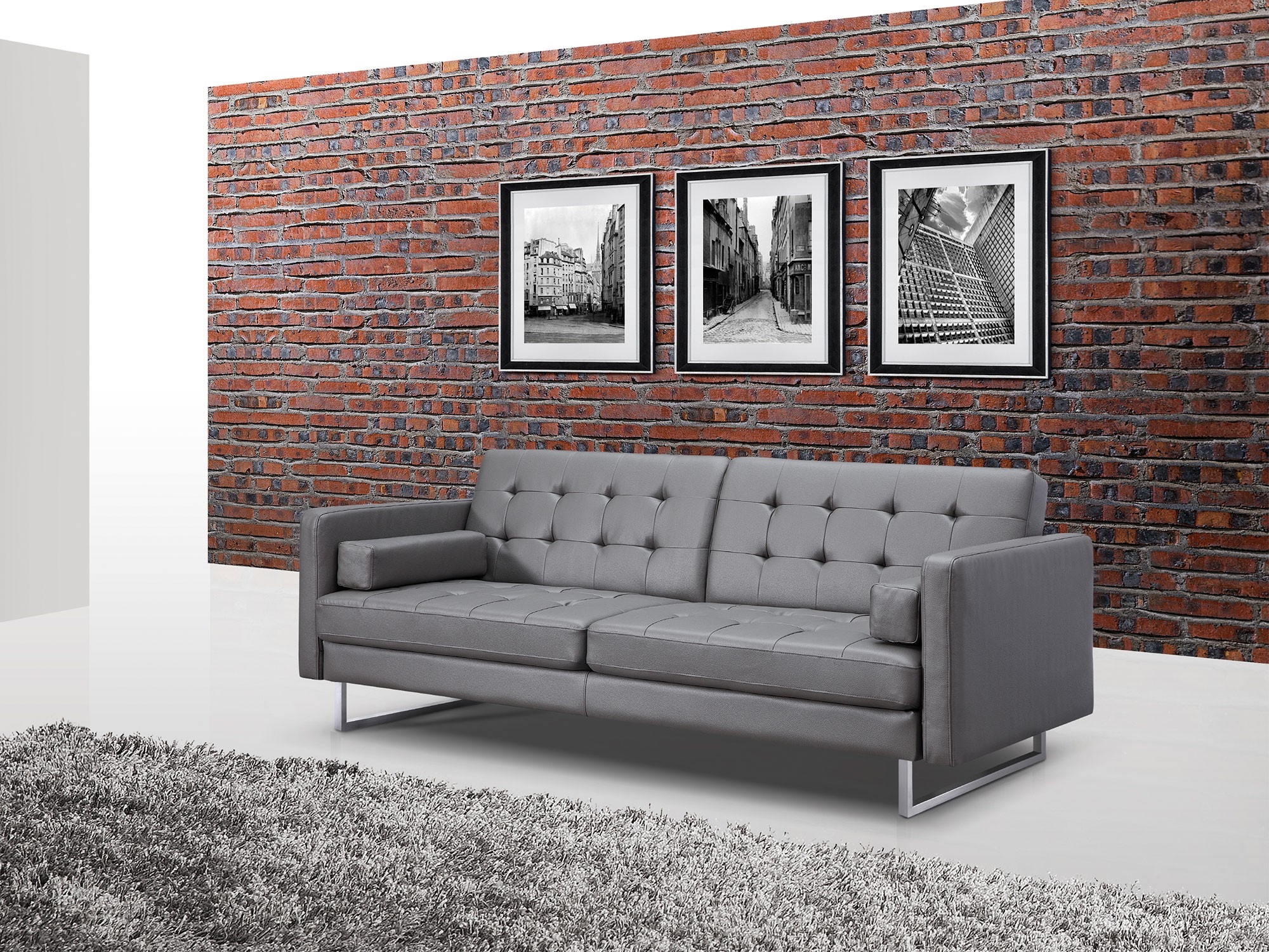 Giovanni Faux Leather Sofa Bed