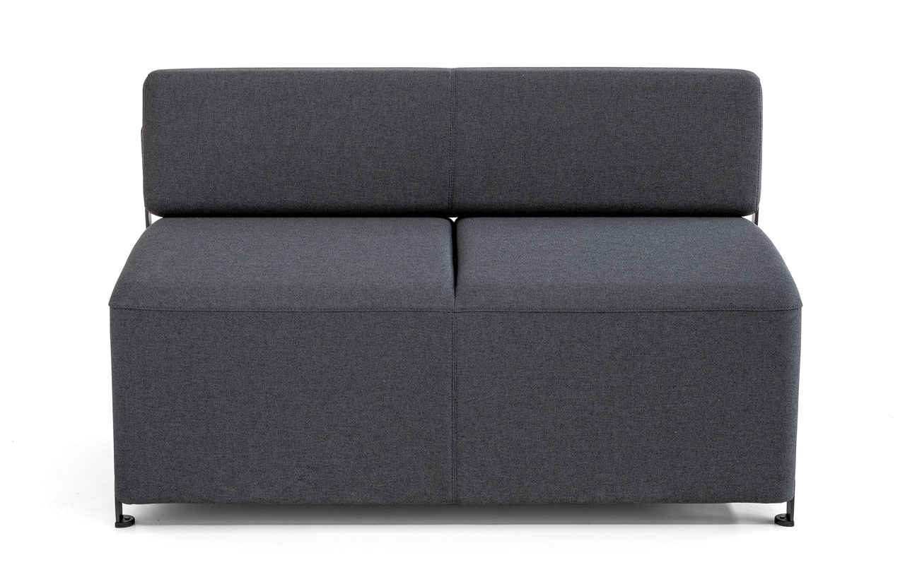 BEND Modular fabric bench with back