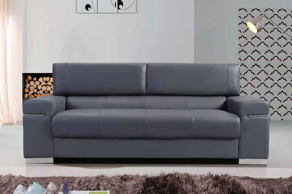 Soho Sofa, Grey Leather by J&M Furniture