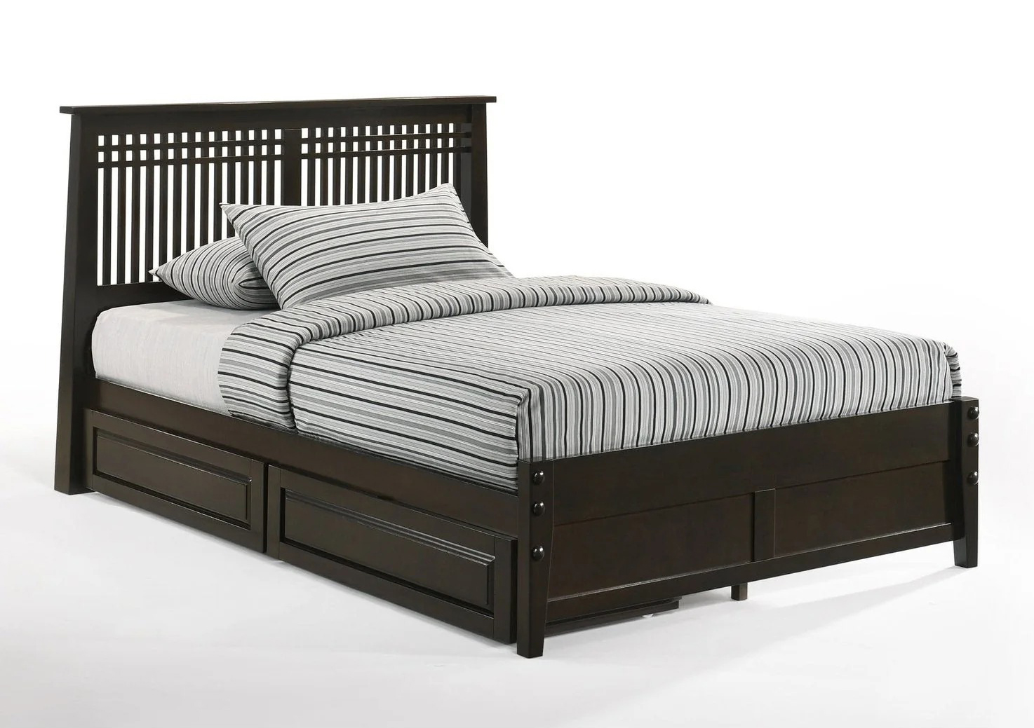 Spices Solstice Wood K-Series High/Low Platform Bed, Queen Size