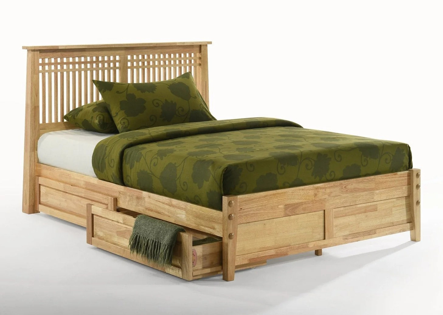 Spices Solstice Wood K-Series High/Low Platform Bed, Queen Size