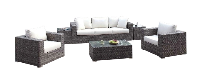 Somani Fabric/Faux Rattan Customizable Patio Sectional Set