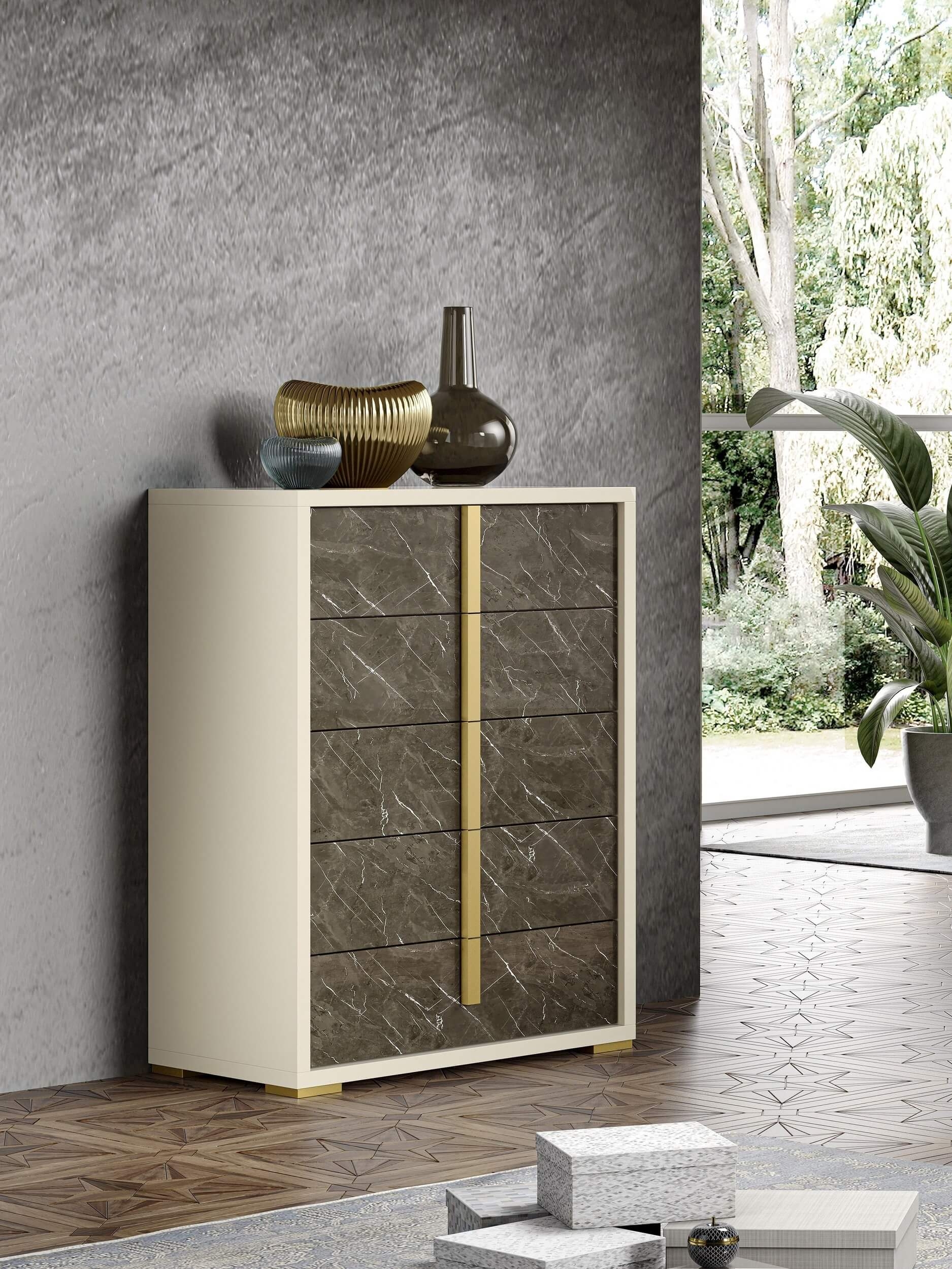J & M Furniture 18772-C 52 x 31 x 18.5 in. Travertine Chest