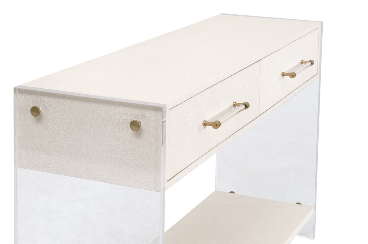 Sonia Shagreen Console Table w/2 Drawers