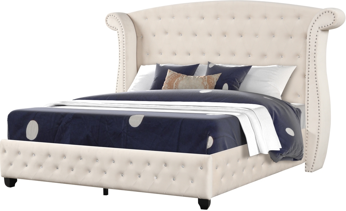 Sophia Velvet/Wood Regular Bedroom Set