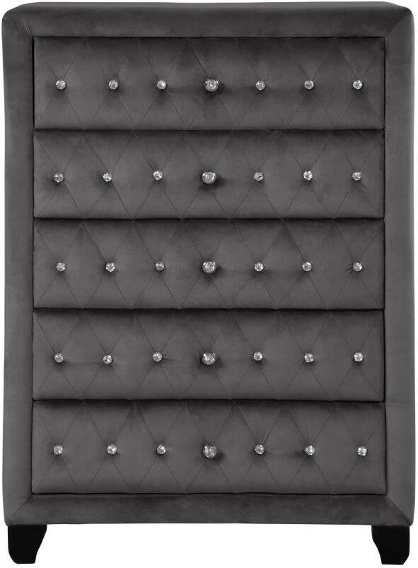 Maya Velvet/Wood Regular Bedroom Set