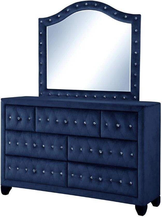 Sophia Velvet/Wood Regular Bedroom Set