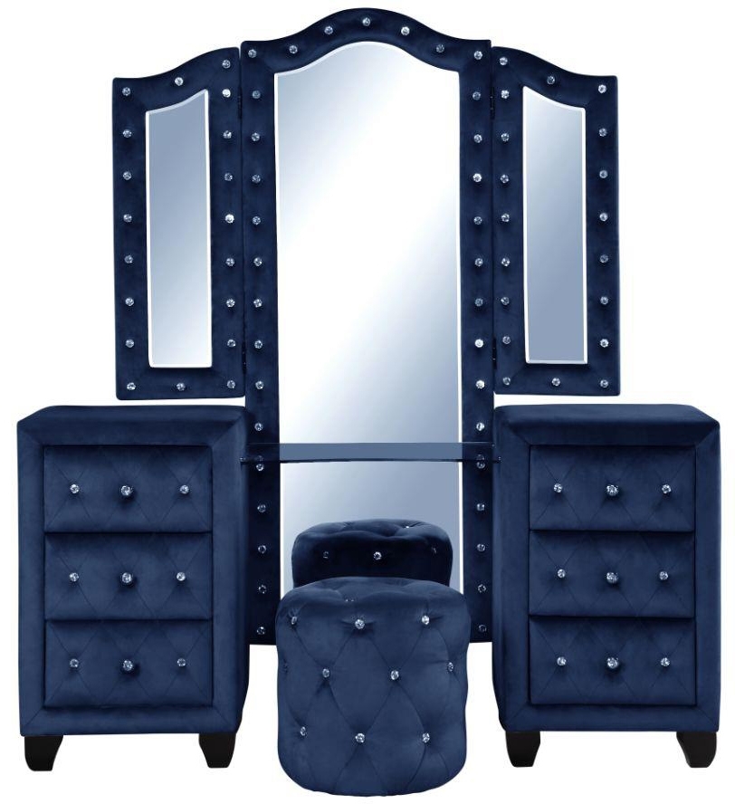 Sophia Velvet/Wood Regular Bedroom Set