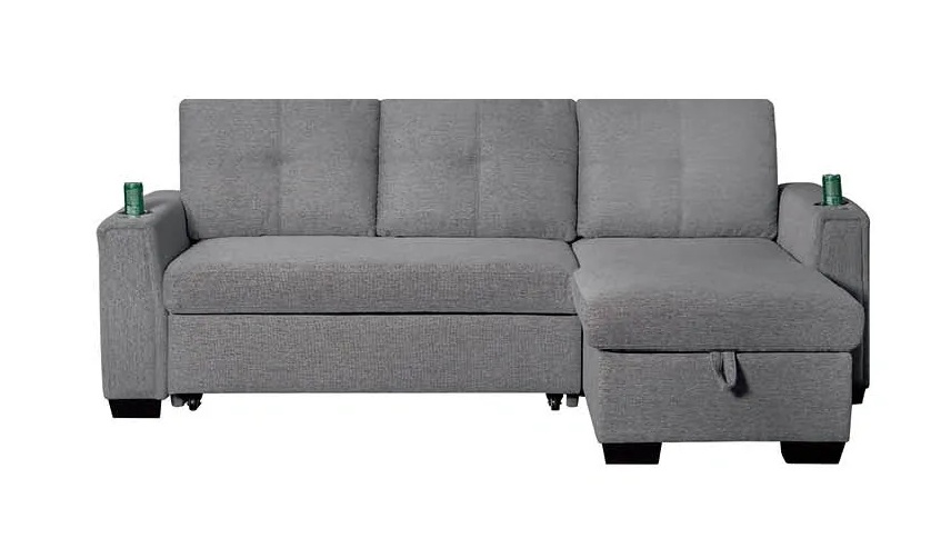 SP260 Fabric Convertible Sectional Sofa Sleeper L-Shaped