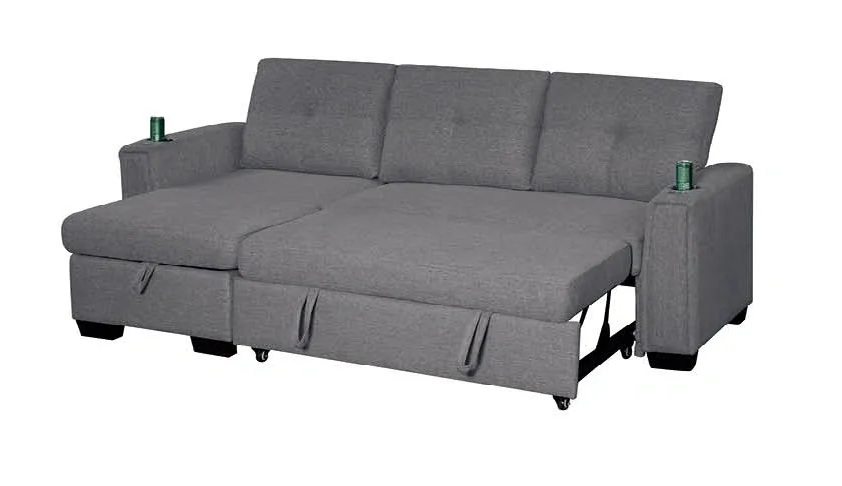 SP260 Fabric Convertible Sectional Sofa Sleeper L-Shaped