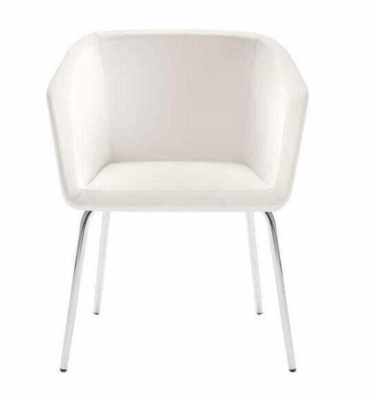 Meg Armchair, Chromed 4-leg Base