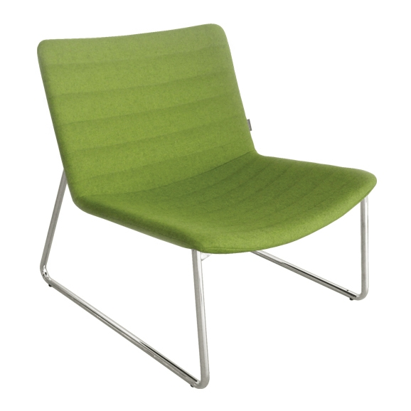 Vegas Lounge Chair with Metal Base & Horizontal Stitching