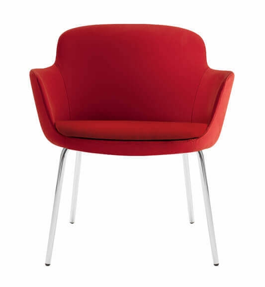 Danae Armchair, Chromed 4-leg Base