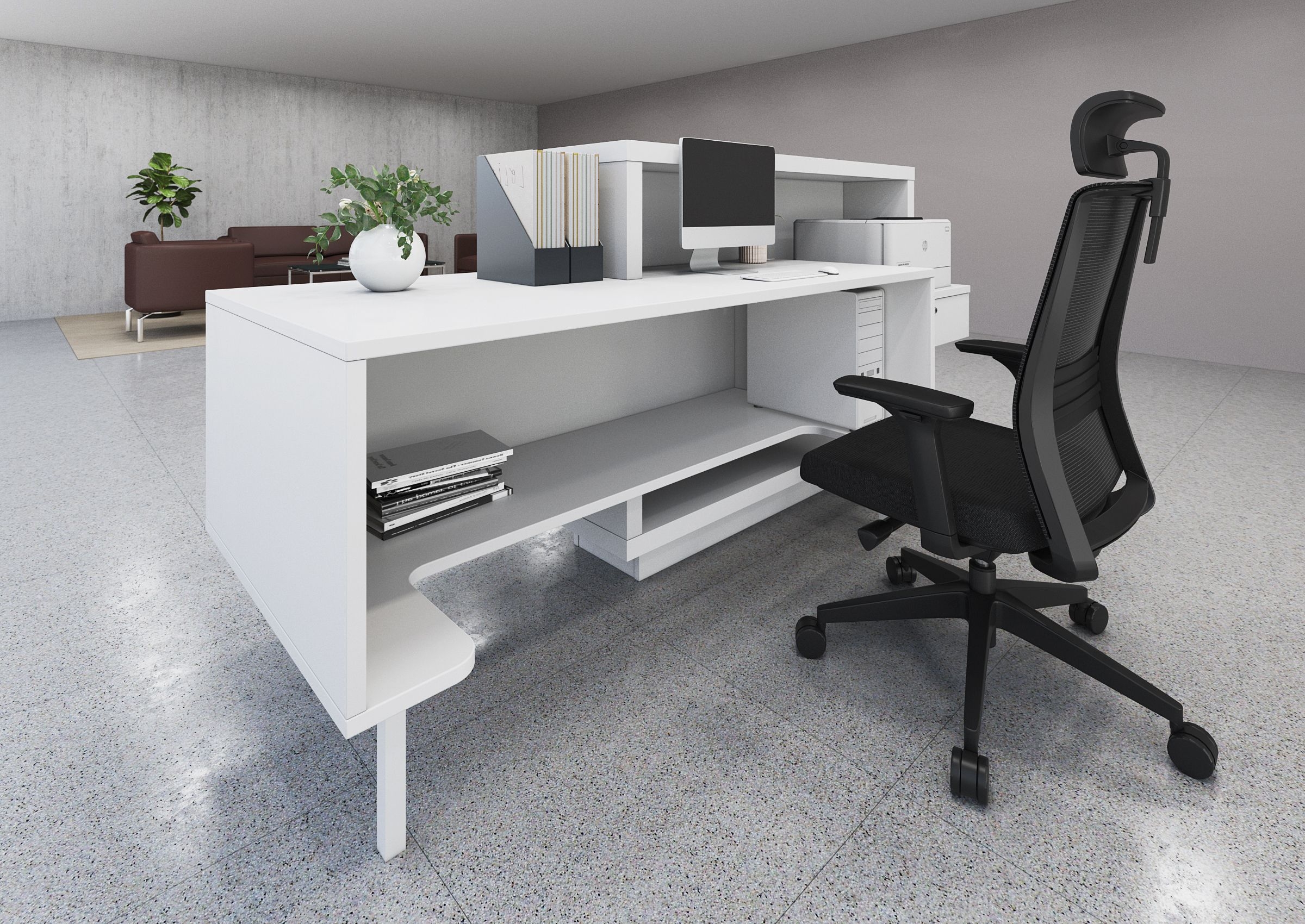 FORO Reception Desk, Right Facing Counter, ADA Compliance