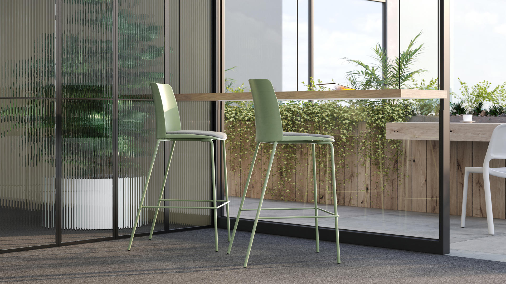 POLYTONE-L Plastic High Chair, 4-Leg Base