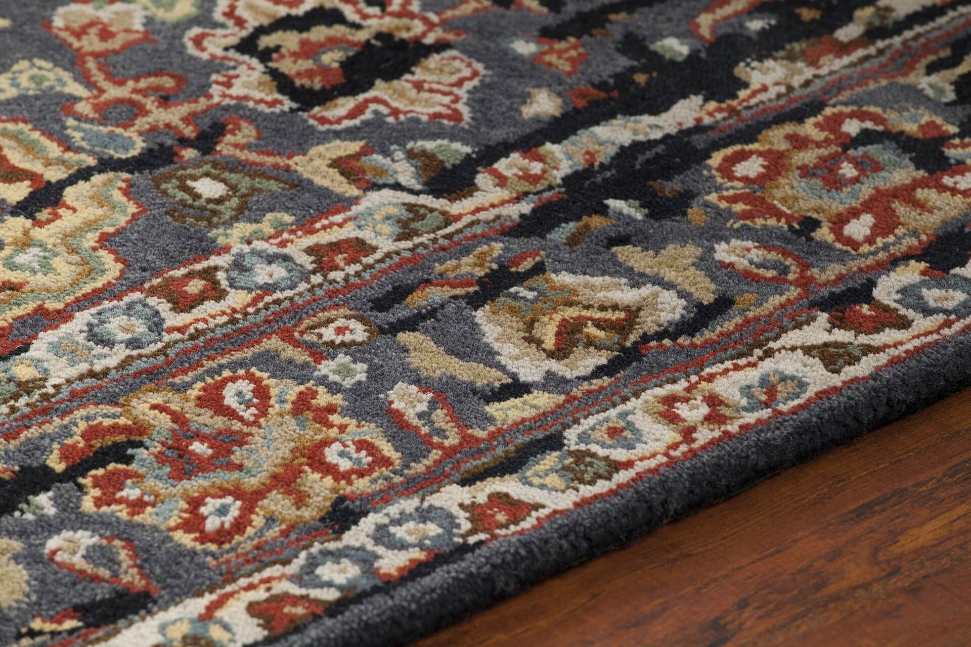 Spring Wool Rectangular Handmade Rug, 5' x 7'6"