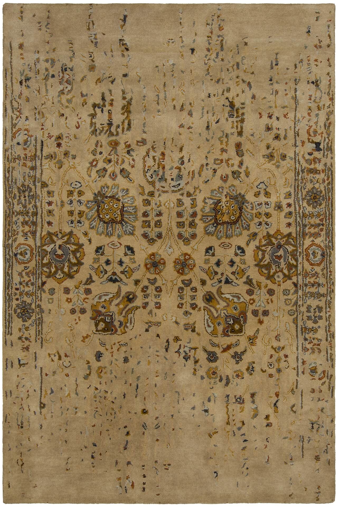 Spring Wool Rectangular Handmade Rug