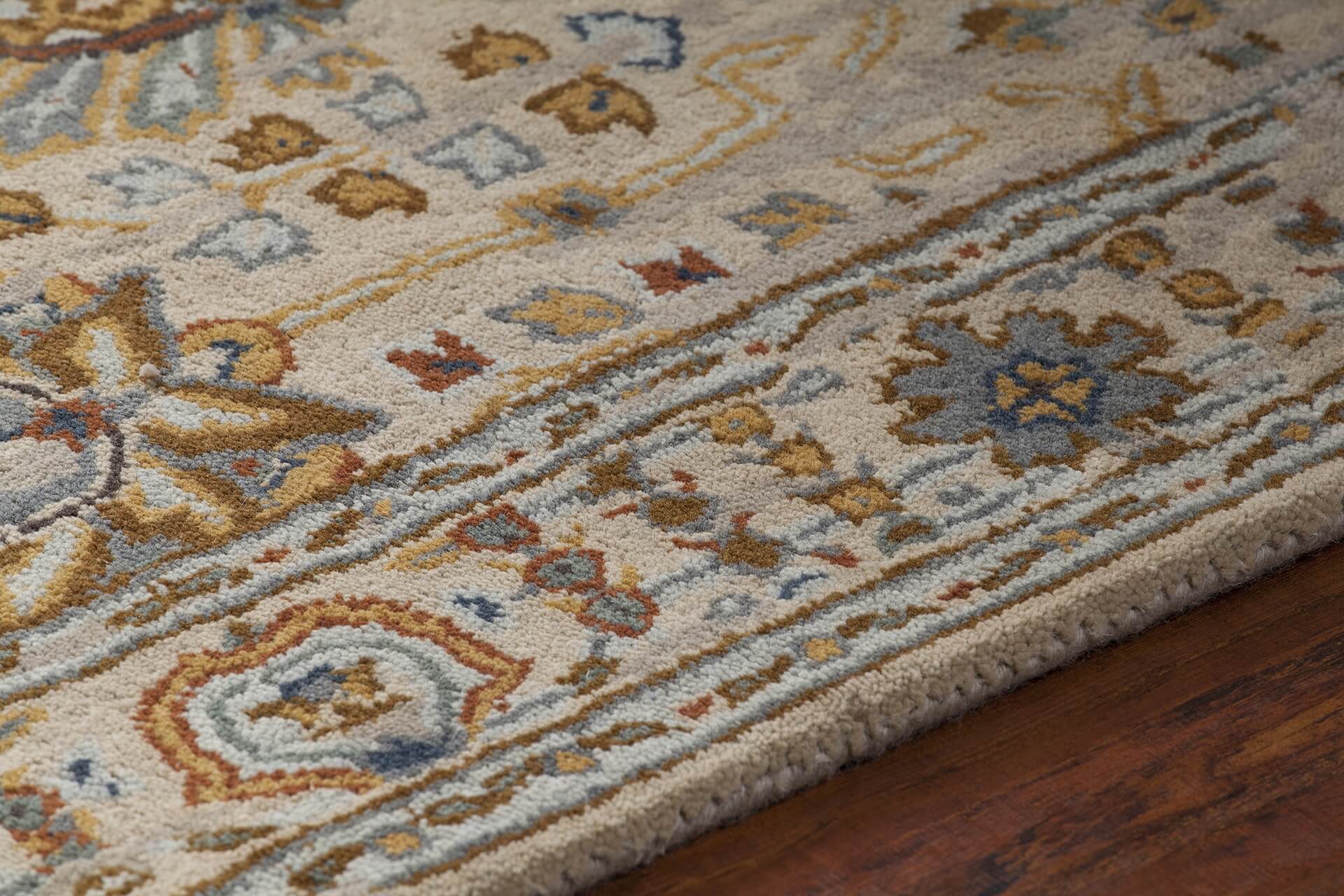 Spring Wool Rectangular Handmade Rug, 5' x 7'6"