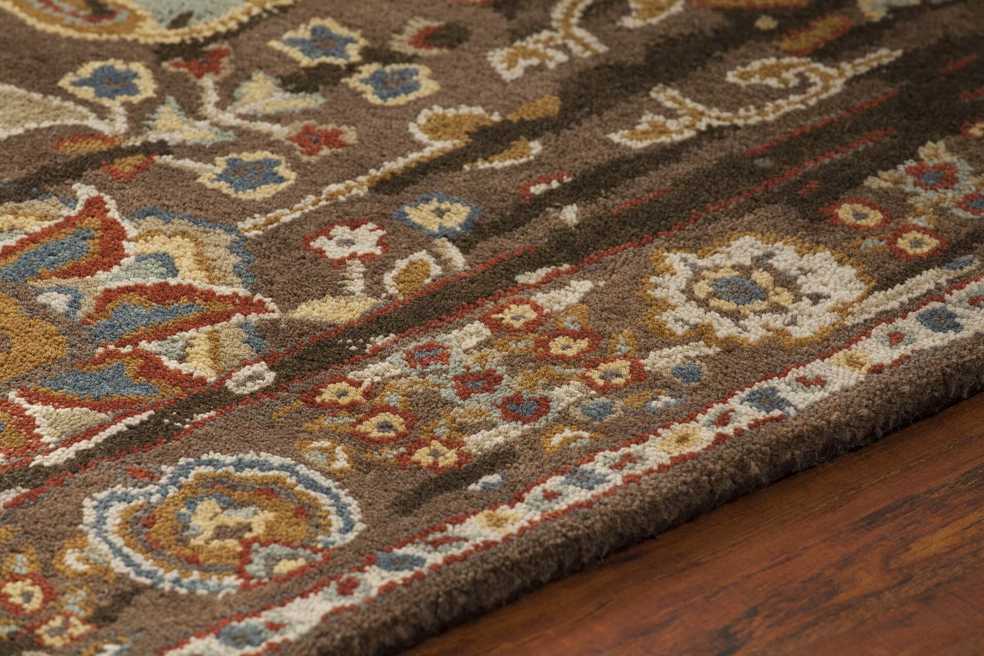 Spring Wool Rectangular Handmade Rug, 5' x 7'6"