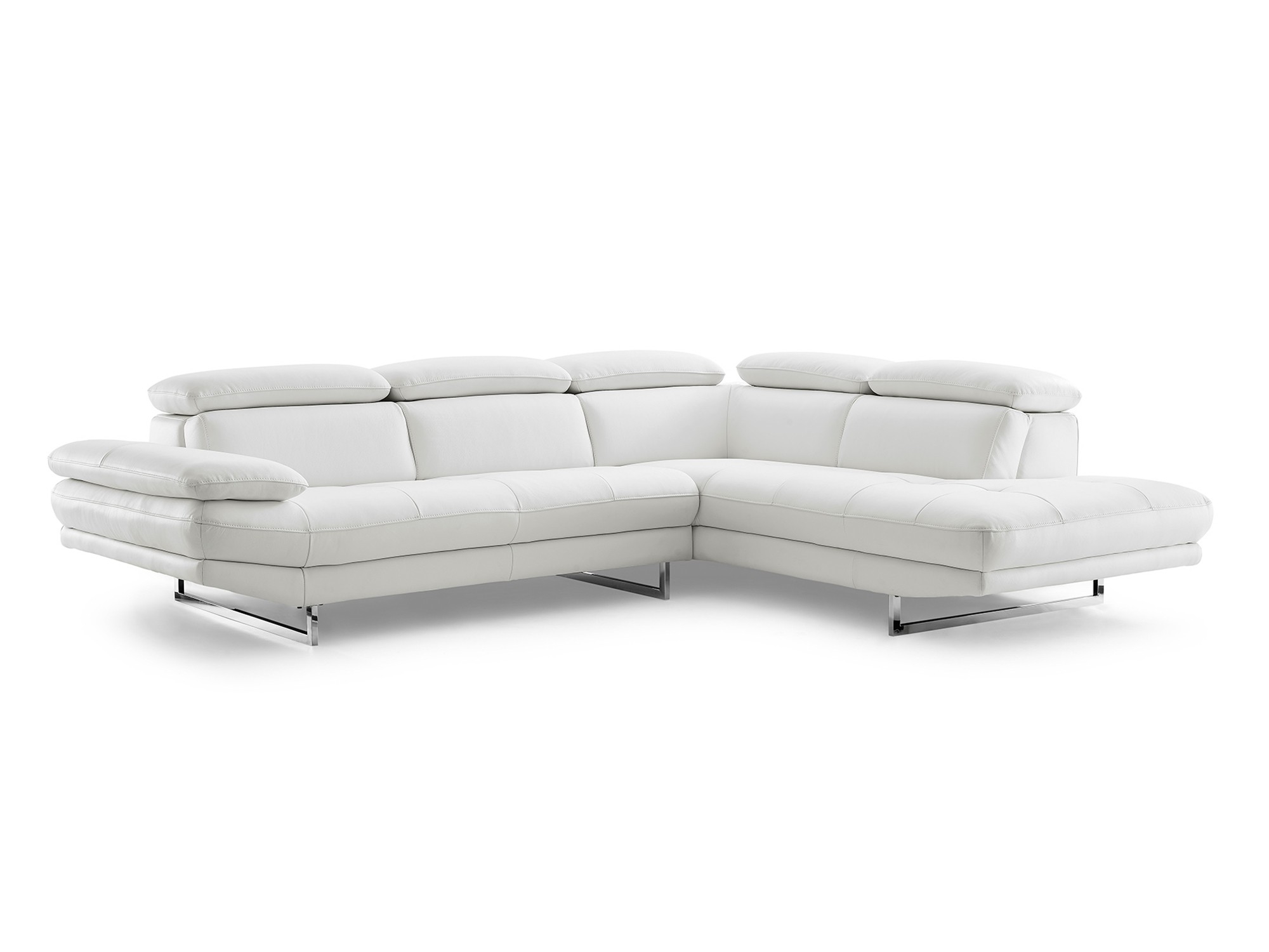 Pandora Top Grain Italian Leather Sectional, Right Arm Chaise