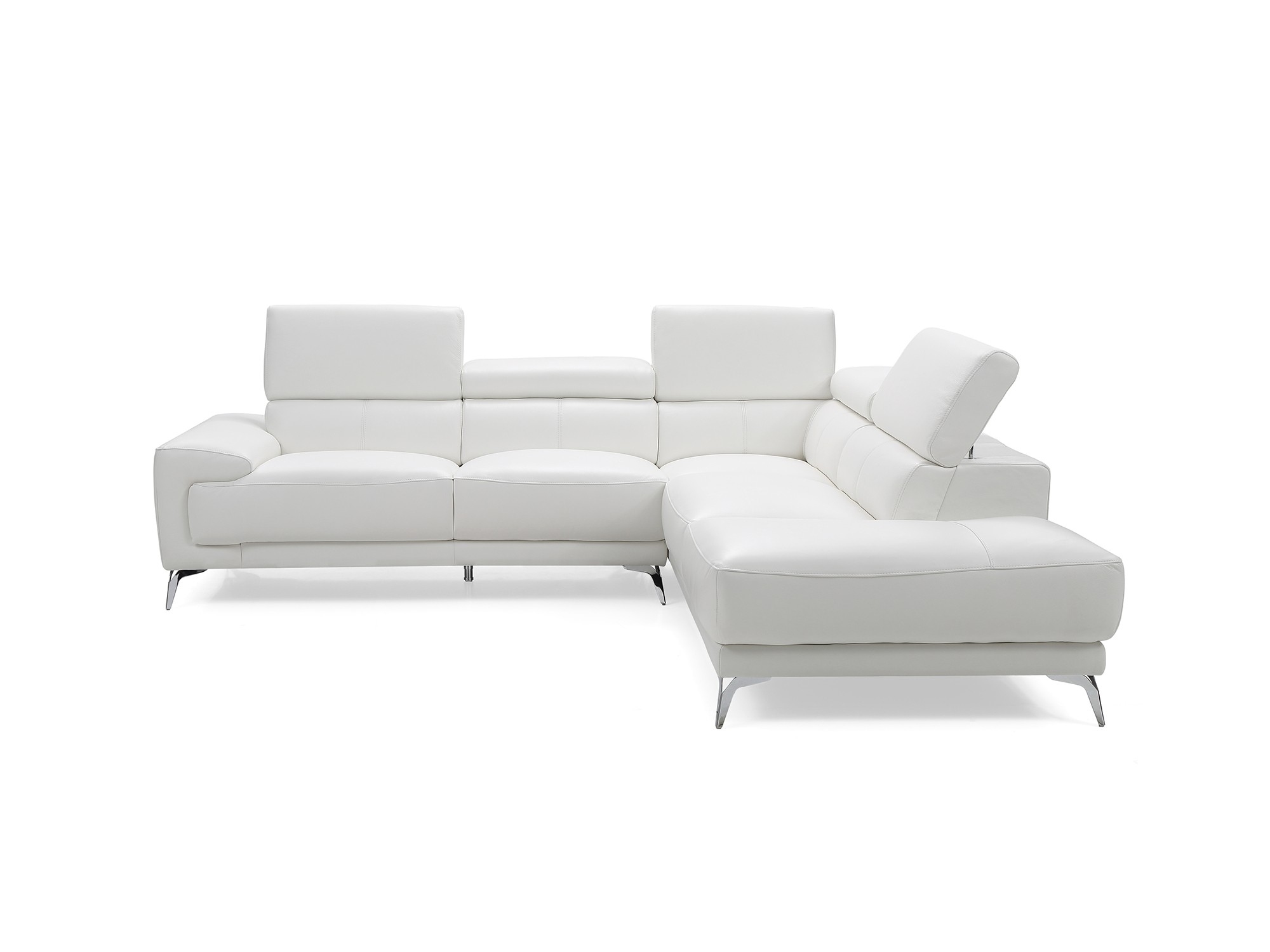 Fabiola Top Grain Italian Leather Sectional, Right Arm Chaise